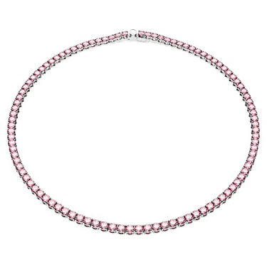 Swarovski Tennis Deluxe Necklace, Round, White, Gold-plated on Sale